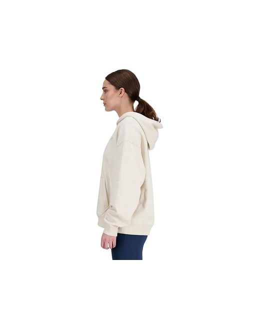 New Balance White Athletics French Terry Hoodie (Linen) Clothing