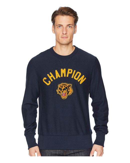 Todd Snyder Blue Champion Graphic Tiger Sweatshirt In Navy for men