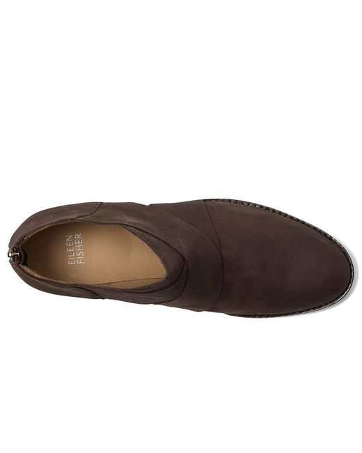 Eileen Fisher Black Span Bootie Boots, Leather