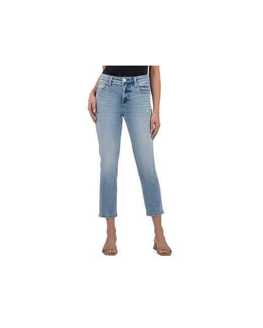 Kut From The Kloth Black Rachael High Rise Fab Ab Mom Regular Hem Jeans 6, Cotton/Denim/Spandex