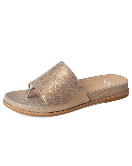 Eileen Fisher Gray Duet Slide Wedge Shoes, Leather