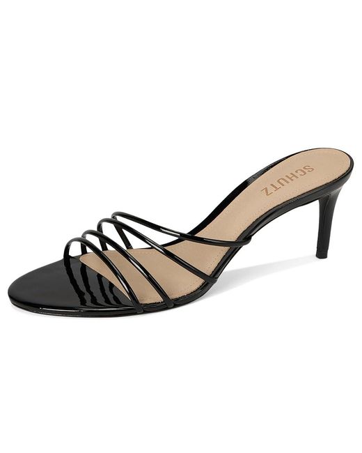 SCHUTZ SHOES Black Inez Mule Sandals, Leather