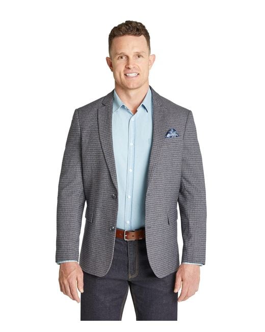 Johnny Bigg Big Tall Turin Check Stretch Blazer in Blue for Men | Lyst