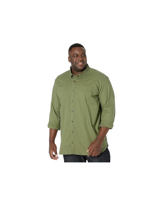 L.L. Bean Green Beanflex Twill Shirt Long Sleeve Traditional Fit for men