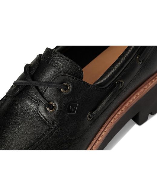 Sperry Top-Sider Black Ao 2 Eye Lug Shoes 11 M (B) Leather