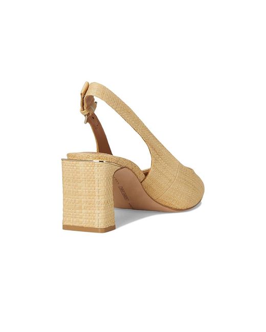 Vince Camuto Natural Hamden Buckle Slingback Pumps High Heels, Leather/Rubber
