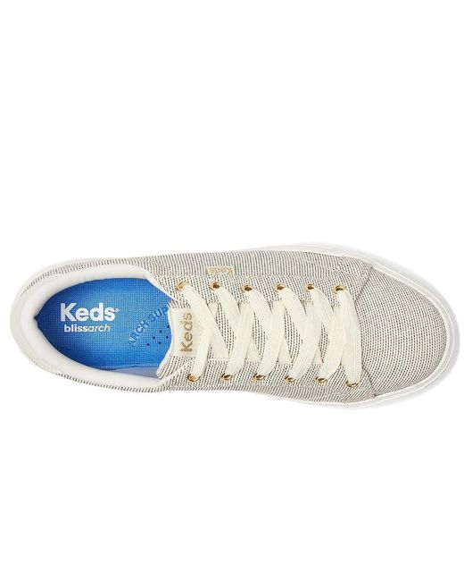 Keds White Park Lace Up Shoes Snow/Oatmeal Seed Stripe 10 B