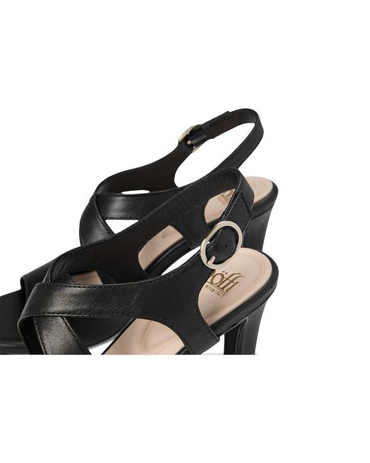 Söfft Black Jolene Sandals 7.5 M (B) Leather/Suede