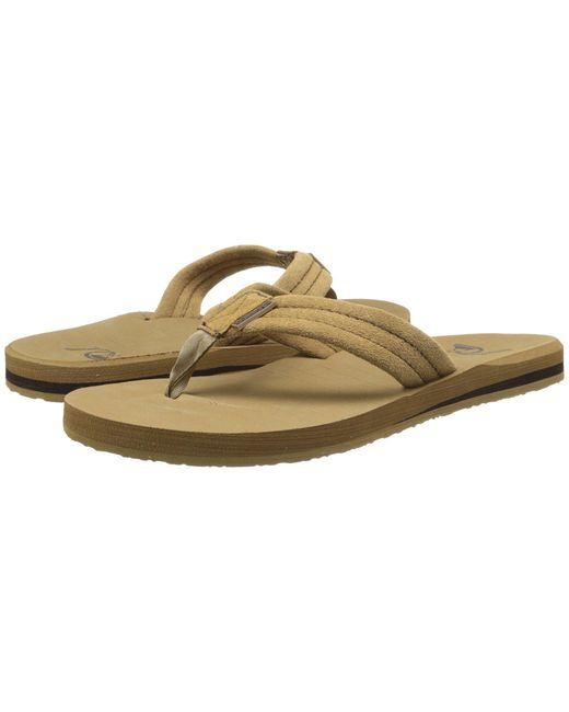 quiksilver men's carver suede flip flops