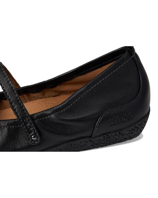 Taos Footwear Black Babble Dress Flat Shoes, Leather