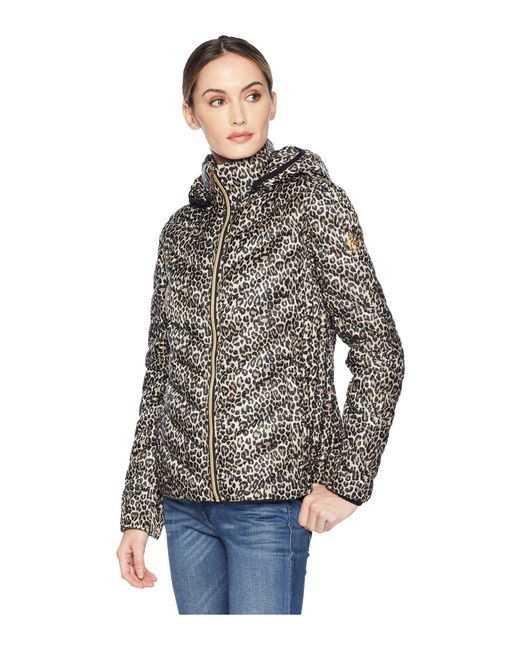 Lyst Michael Michael Kors Zip Front Short Packable M823185c (leopard