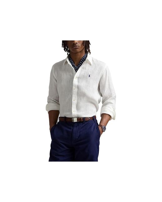 Polo Ralph Lauren Long Sleeve Linen in White for Men | Lyst