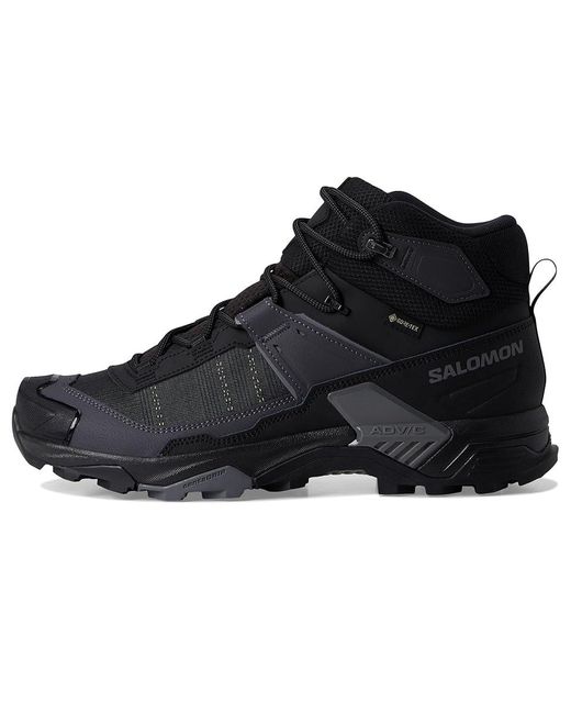 Salomon Black X Ultra 5 Mid Gtx(R) Running Shoes/Asphalt/Castlerock 11 D for men