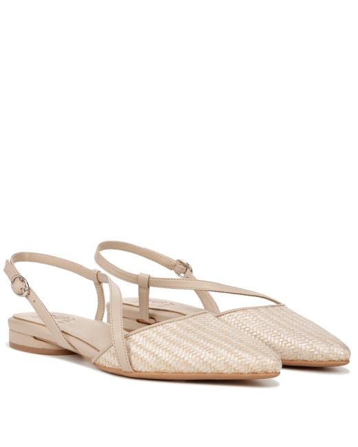 Naturalizer Hawaii Pointed Toe Slingback Flats in Natural | Lyst