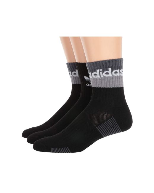 Adidas Originals Black Originals Double Blocked Cuff 3-pack High Quarter Socks for men