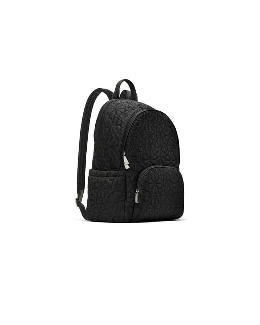 Kate Spade Black Tilly Quilted Fabric Large Backpack Bags, Polyester