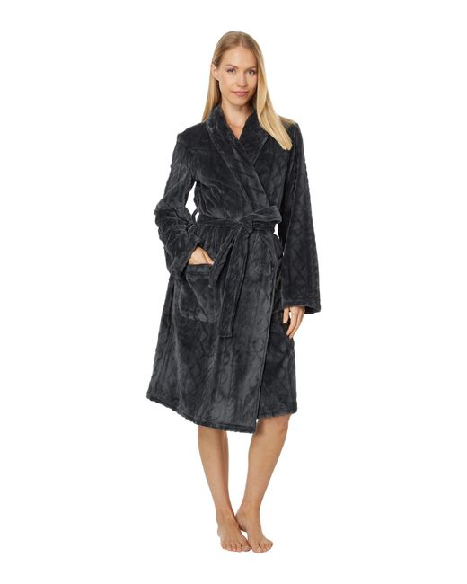 Pj Salvage Cable Knit Plush Robe in Black Lyst