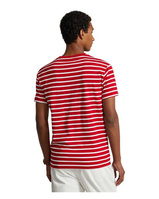 Polo Ralph Lauren Red Classic Fit Striped Jersey T-shirt for men