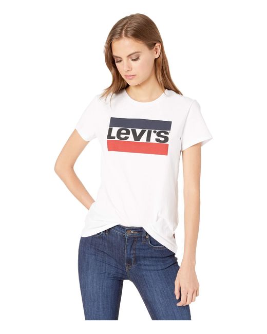 white levis tee