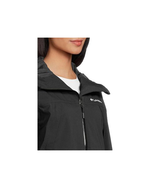 Columbia Black Boulder Falls Jacket Coat, Mesh/Polyester