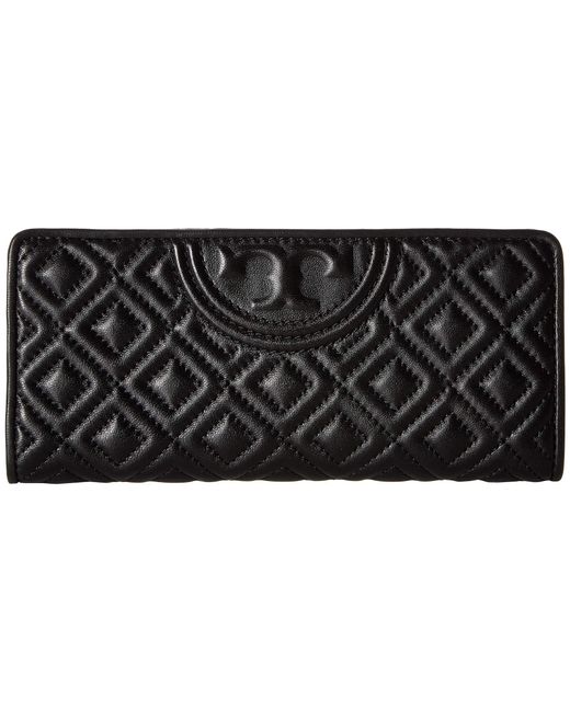 Tory Burch Fleming Slim Wallet in Black Lyst