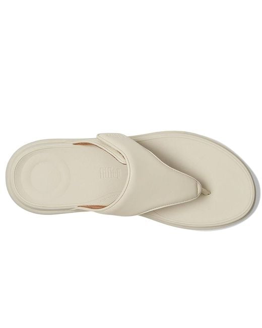 Fitflop White F-Mode Go Adjustable Flatform Toe-Post Sandals Wedge Shoes 10 M (B) Faux Leather