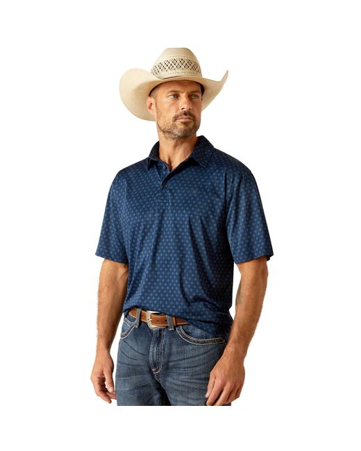 Ariat Blue Charger 2.0 Printed Polo for men