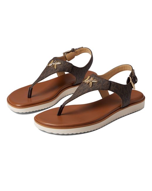 MICHAEL Michael Kors Jilly Flat Sandal in Brown Lyst
