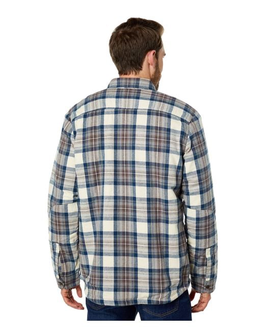 L.L. Bean Sherpa Lined Scotch Plaid Shirt Long Sleeve Regular in Blue ...