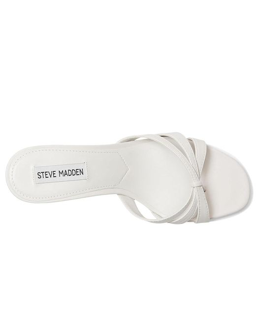 Steve Madden White Cary Sandals, Leather/Rubber