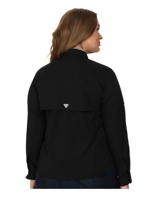 Columbia Black Plus Size Tamiami Ii L/s Shirt