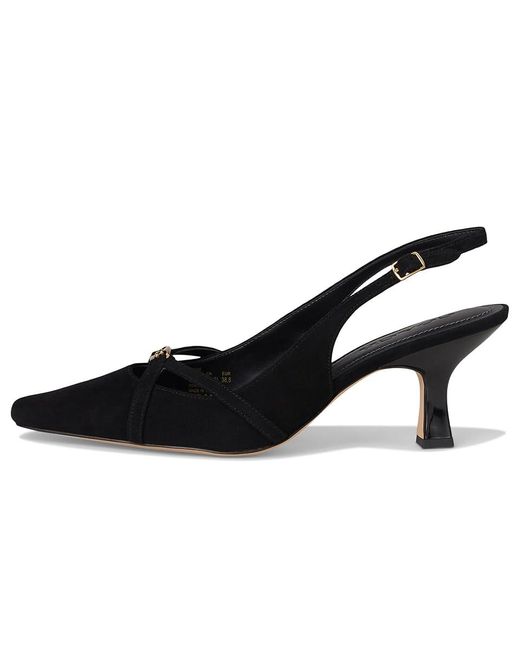 COACH Black Rowyn Slingback High Heels, Leather