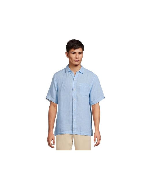 Tommy Bahama Blue Short Sleeve Paradise Breezer T Shirt, Linen for men
