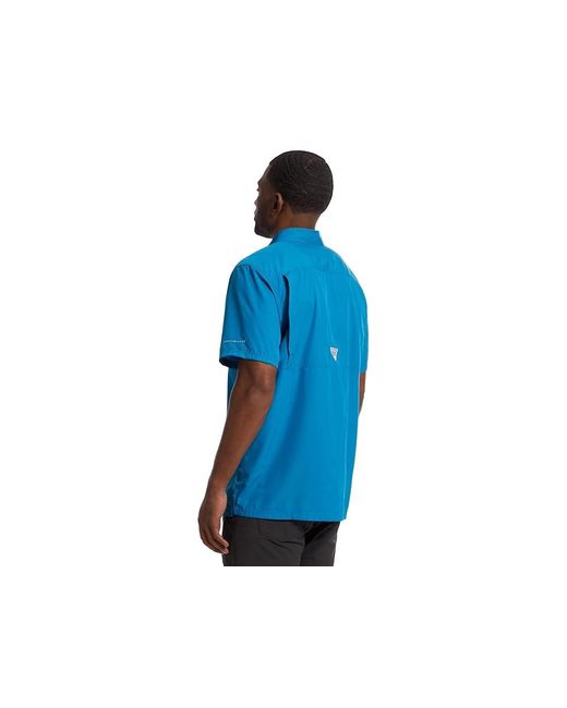 Columbia Blue Slack Tidetm Camp Shirt Short Sleeve Button Up, Polyester for men