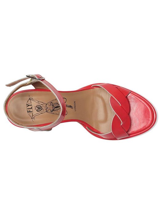 Fly London Red Moji263Fly Sandals, Leather/Rubber