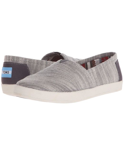 TOMS Gray Avalon Slip-on (grey Textured Woven) Women's Slip On Shoes