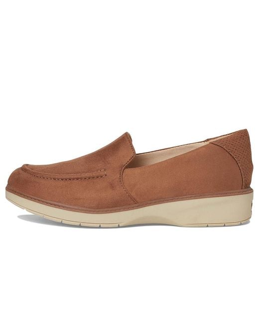 Dr. Scholls Brown Calm Down Loafer/Moc Shoes Flat Shoes, Microfiber