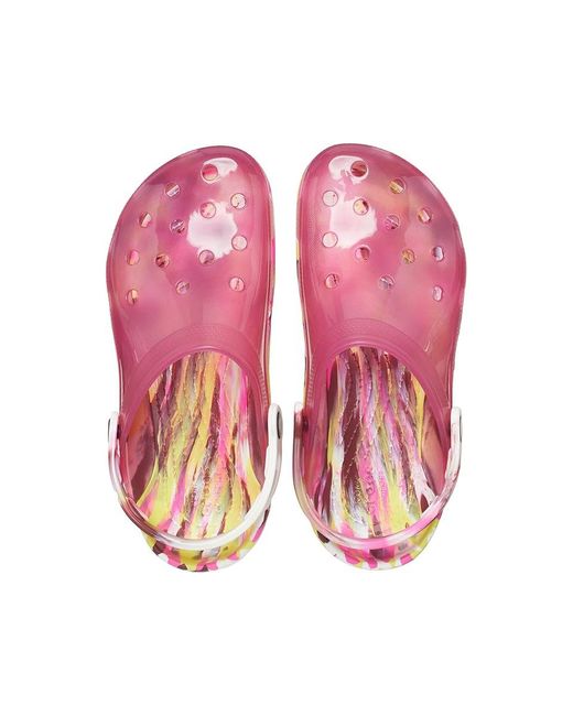 CROCSTM Multicolor Classic Translucent Clog (Fuchsia Fun/Multi Marbled) Shoes