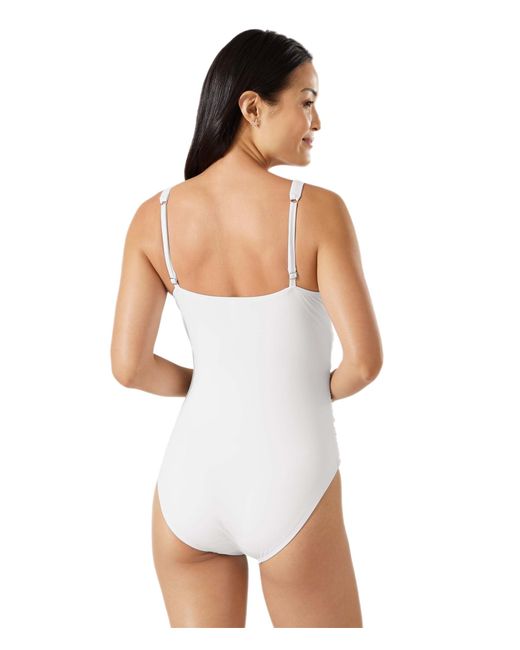Tommy Bahama White Pearl Underwire Twist Front One-piece