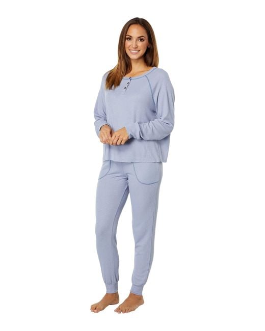 Honeydew Intimates Synthetic Fall Back Waffle Knit Lounge Set in Gray