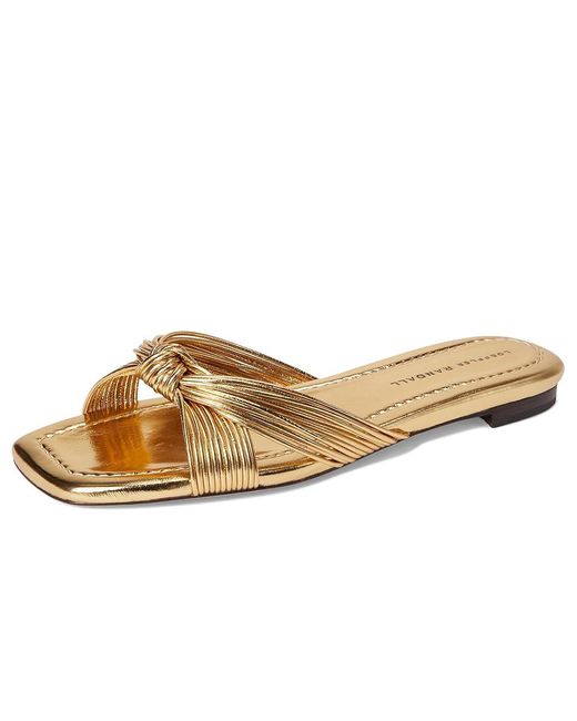 Loeffler Randall Metallic Flossie Mignon Knot Flat Sndal Wedge Shoes 7 B