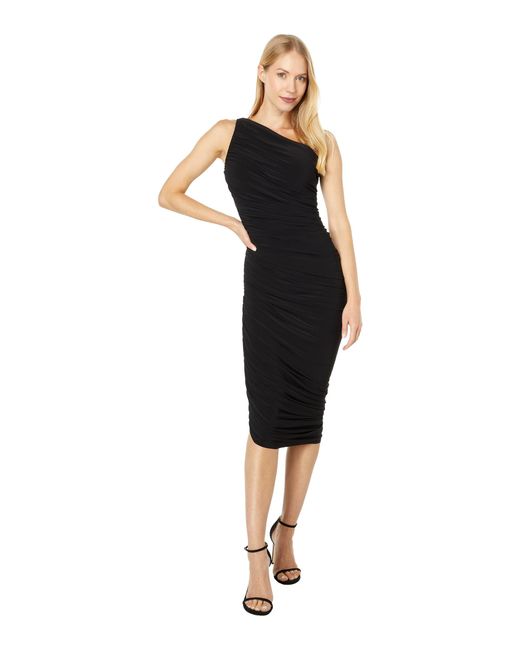 Norma Kamali Synthetic Diana Dress To Knee in Black | Lyst