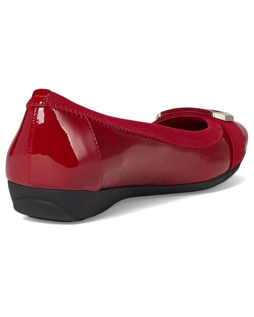 Anne Klein Red Uplift (Deep) Flat Shoes