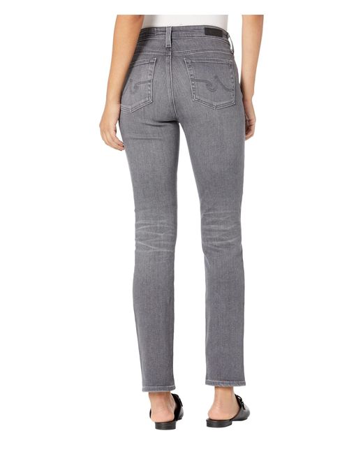 AG Jeans Mari High-rise Slim Straight In 16 Years Division in Gray | Lyst