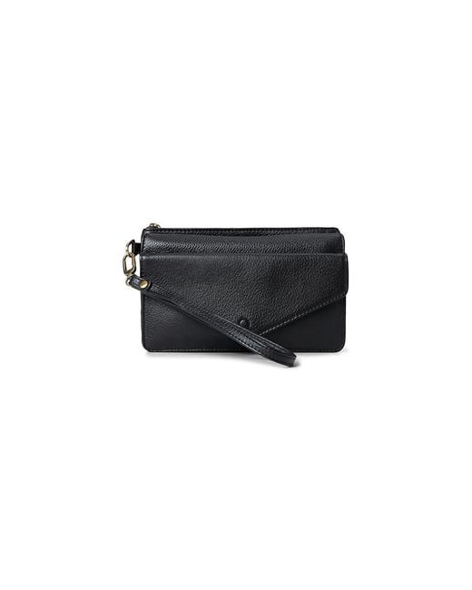 Hobo International Black Goldie Wristlet Handbags, Leather