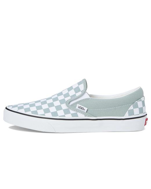 Vans Blue Classic Slip-On Checkerboard Lace-Up Boots 8.5