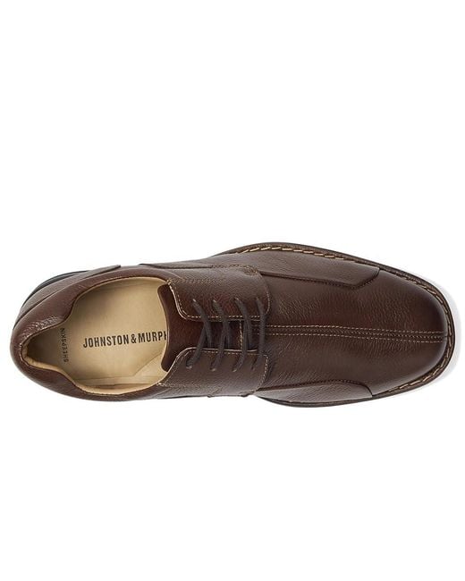 Johnston & Murphy Brown Shuler Causal Dress Bike Toe Oxford Plain Toe Shoes 9.5 M (D) Leather for men