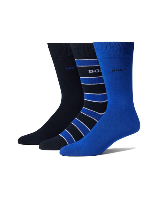 BOSS by HUGO BOSS 3pack Stripe Cotton Socks Gift Set in Blue for Men