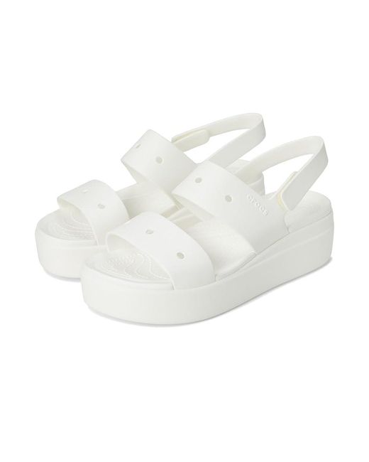 CROCSTM White Brooklyn 4U Low Wedges Sandals, Synthetic