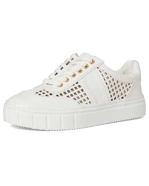 Vince Camuto White Raiden Cut-Out Platform Sneakers Shoes, Leather